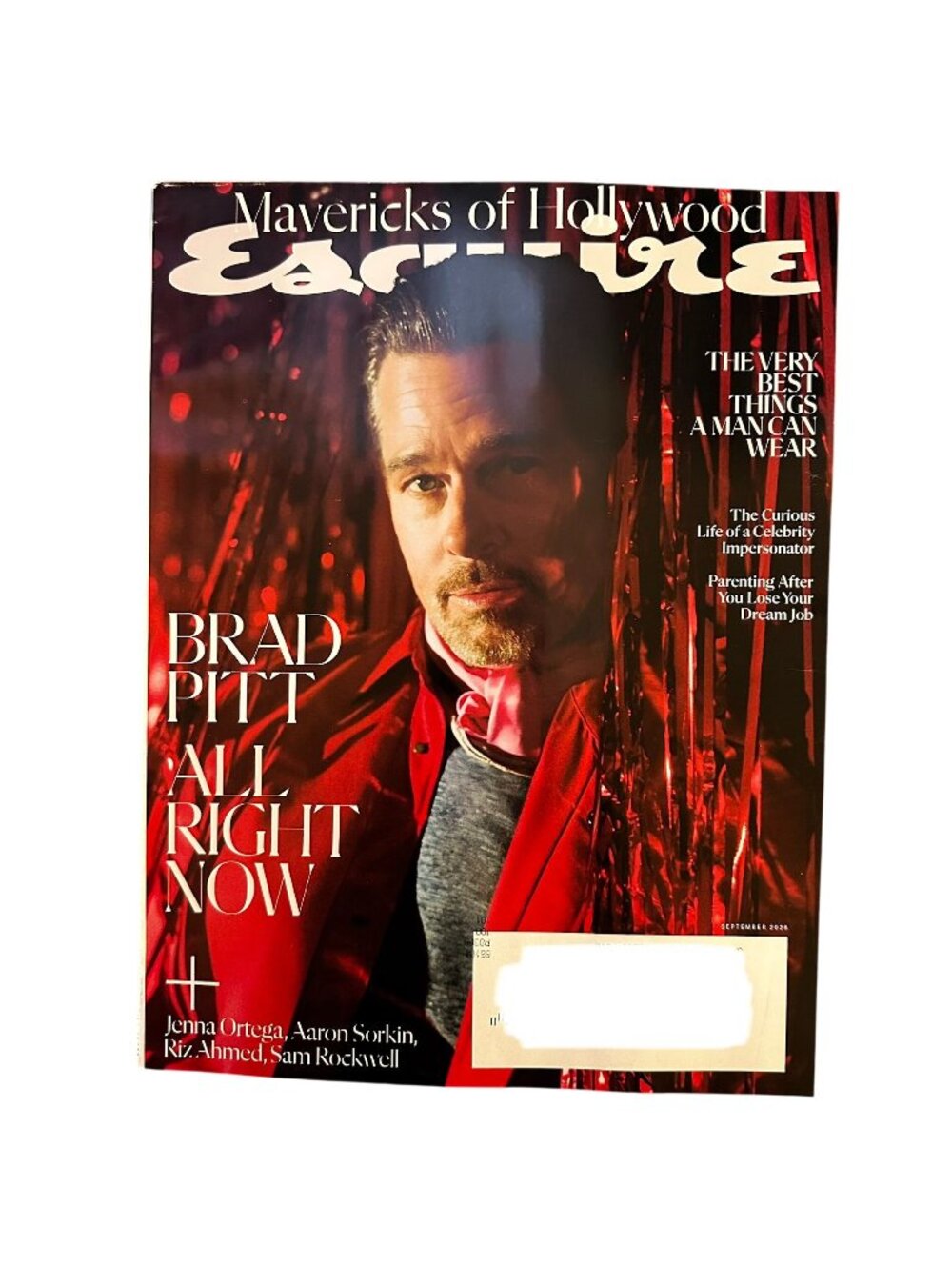 Esquire Magazine September 2026 Brad Pitt Jenna Ortega Aaron Sorkin Riz Ahmed